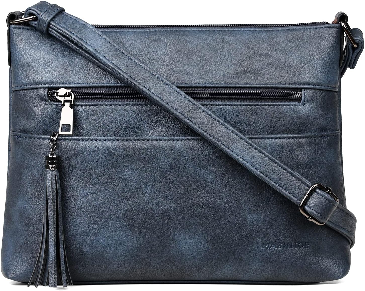 MASINTOR Crossbody Bags for Women, Lightweight Medium Crossbody Purse, Soft Leather Women's Shoulder Handbags with Tassel for Shopping or Travel