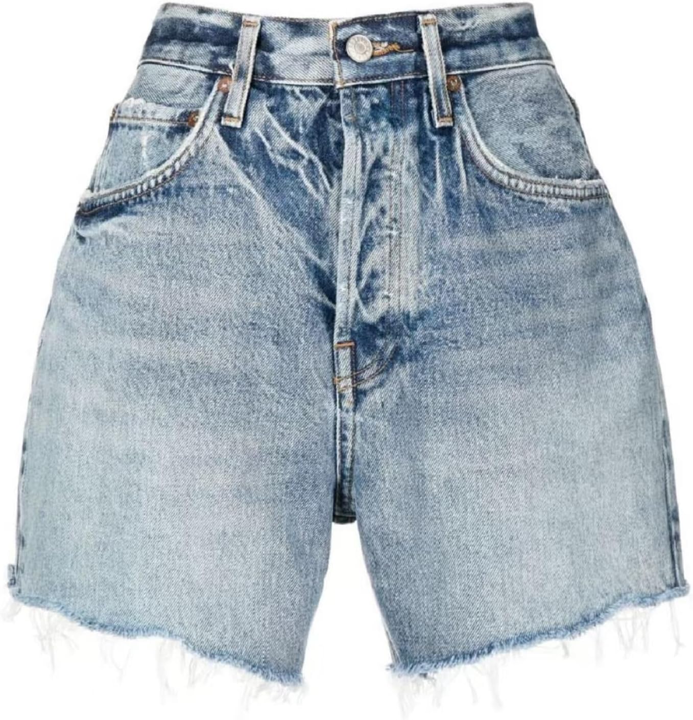 SperLucky Jeans for Women High Waisted Stretchy Short Jeans Loose Leg Denim Short Pants