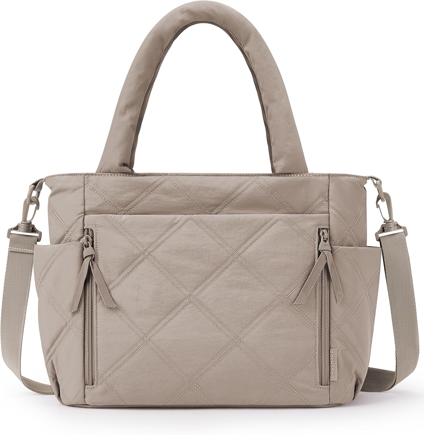 BAGSMART Tote Bag for Women, Puffer Tote Bag with Zipper, Shoulder Bag Handbag Quilted Tote Bag for Travel, Sport, Work